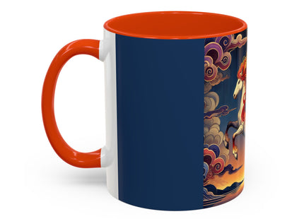 Flame-Winged Horse at Sunset Colorful Mugs (11oz, 15oz)