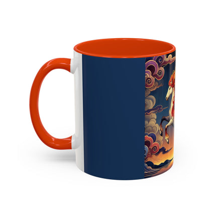 Flame-Winged Horse at Sunset Colorful Mugs (11oz, 15oz)