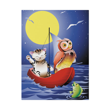 Embarking on a Moonlit Journey – Whimsical Owl and Pussy Cat Sailing Adventure