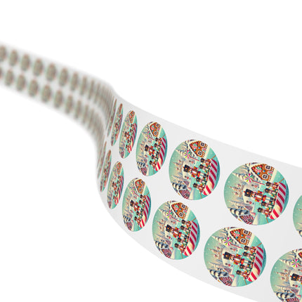 Nutcracker Candy-Striped Adventure Round Sticker Label Rolls