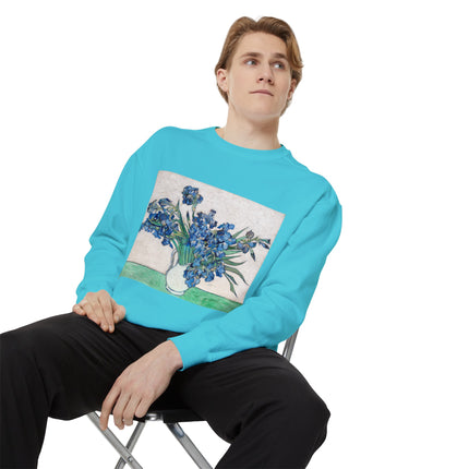 Irises by Vincent Van Gogh Unisex Garment-Dyed Sweatshirt