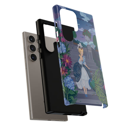 🦚🌸 The Peacock Garden Terrace Phone Case – Art Deco Floral Elegance