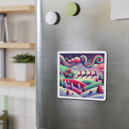 Festive Reindeer Flight Die-Cut Magnets (5 Sizes)