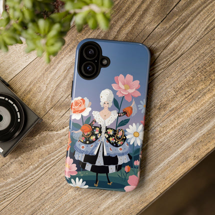 🌸🎀 The Grand Floral Promenade Phone Case – Art Deco Fashion Fantasy
