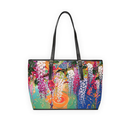 Golden Wisteria Elegance PU Leather Shoulder Bag