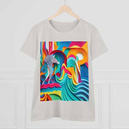 Surfing Zebra Women's Midweight Cotton Tee