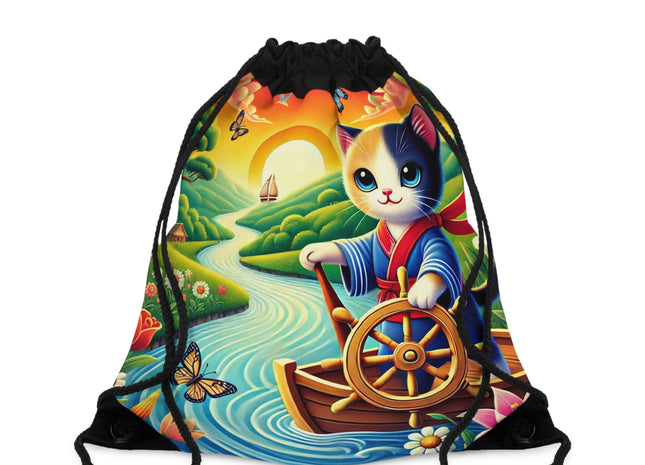 Sailor Kitten’s River Adventure Drawstring Bag
