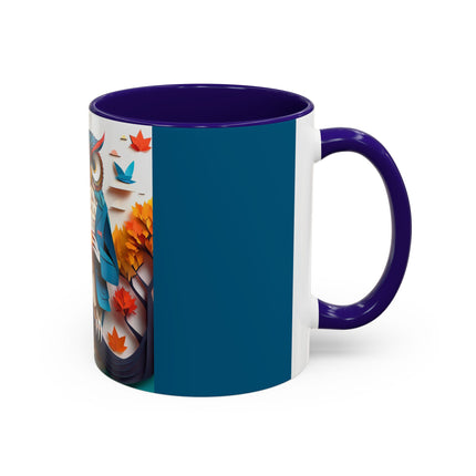 Owl at an Autumn Park Colorful Mugs (11oz, 15oz)
