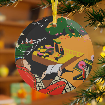 Enchanted Pages Glass Ornament