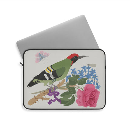 Woodpecker & Rose Laptop Sleeve – Charming Beauty & Refined Simplicity