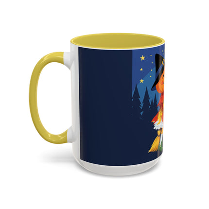 🎃🐈‍⬛ The Little Pumpkin Witch And Her Black Cat Colorful Mug – Whimsical Halloween Charm
