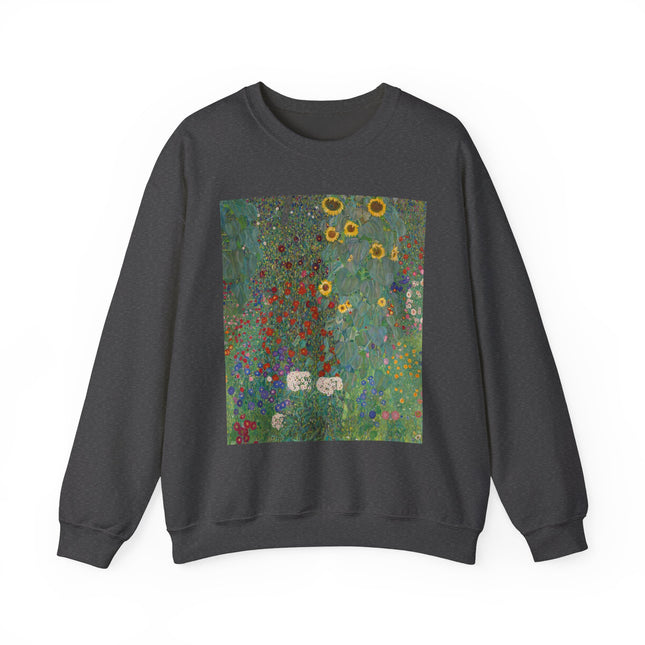Farm Garden with Sunflowers by Gustav Klimt Heavy Blend™ Crewneck Sweatshirt