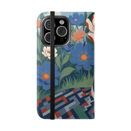 🌺🪞 The Lady Of The Grand Flower Salon Flip Case – Art Deco Floral Elegance