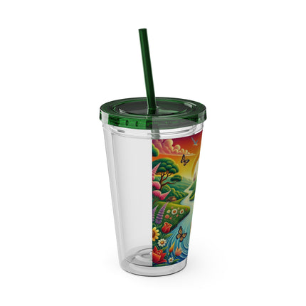 Sailor Kitten’s River Adventure Sunsplash Tumbler with Straw, 16oz