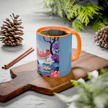 The Ladies Of The Enchanted Hammock Colorful Mugs – Art Deco Whimsical Garden Elegance