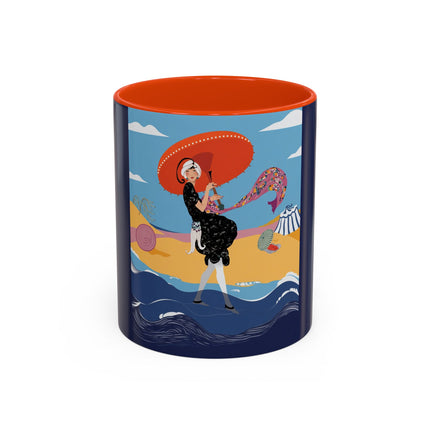Beachside Promenade Colorful Mugs – Chic Summer Stroll & Coastal Glamour