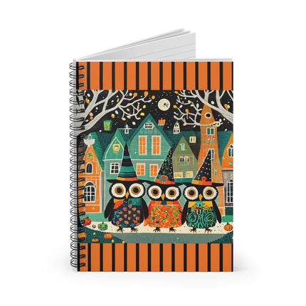 Night of the Trick-or-Treating Owlets Spiral Notebook - Ruled Line
