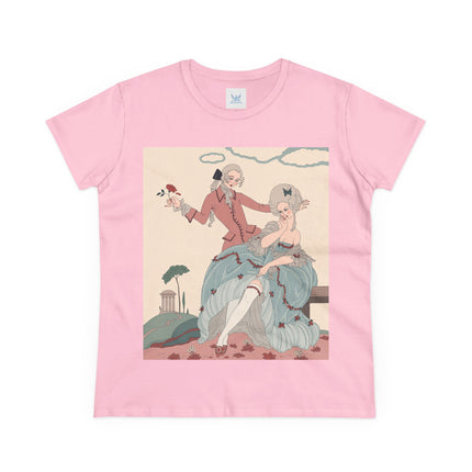 🌹🎀 The Rose Garden Courtship Cotton Tee – Art Deco Romantic Fashion