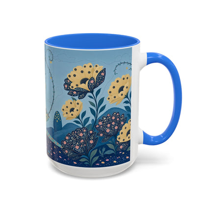 🌼🦋 The Enchanted Butterfly Garden Promenade Colorful Mug – Art Deco Floral Whimsy