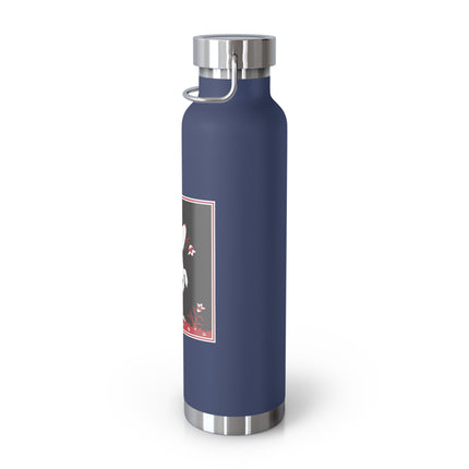The Enchanting White Terrier with a Red Bow Copper Vacuum Insulated Bottle, 22 oz