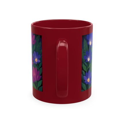 🌙🌺 The Lady Of The Midnight Flower Garden Ceramic Mug – Art Deco Floral Elegance