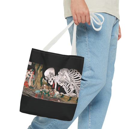 Mitsukuni Defying the Skeleton Spectre by Utagawa Kuniyoshi Tote Bag (AOP)
