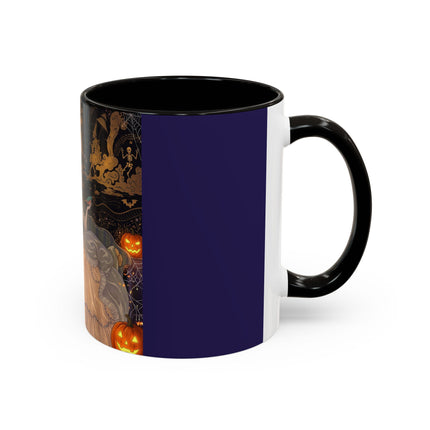 🌙🎃 The Moonlit Parlor Masquerade Colorful Mug – Elegant Halloween Romance
