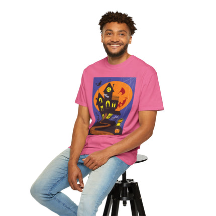 Halloween Night at the Haunted House Unisex Garment-Dyed T-shirt