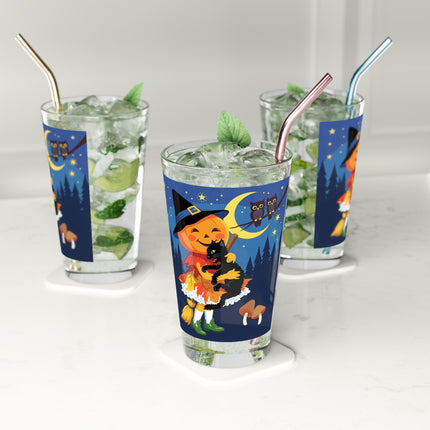 🐈‍⬛🎻 The Black Cat’s Moonlit Melody Glass, 16oz – Whimsical Halloween Music