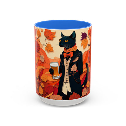 Siamese Cat at an Autumn Harvest Fair Colorful Mugs (11oz, 15oz)