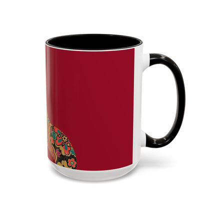 Butterfly Empress of the Crimson Pavilion Colorful Mug (11oz, 15oz) – Art Deco Beauty, Butterfly Elegance & Ornamental Style
