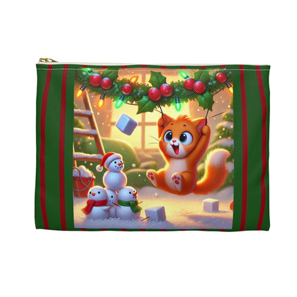 Naughty or Nice Kitten Christmas Accessory Pouch