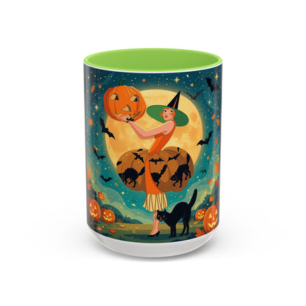 🦇🎃 The Witch Of Batwing Pumpkin Hollow Colorful Mug – Moonlit Halloween Charm