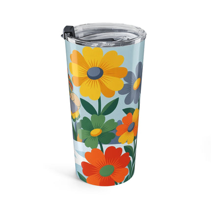 🌼❄️ The Winter Flower Dancer Tumbler – Art Deco Floral Whimsy