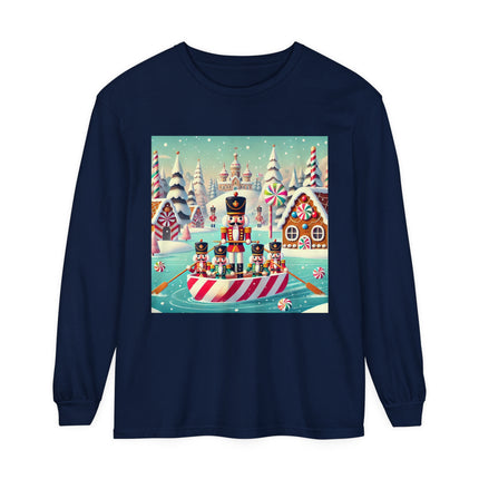 Nutcracker Candy-Striped Adventure Unisex Garment-dyed Long Sleeve T-Shirt