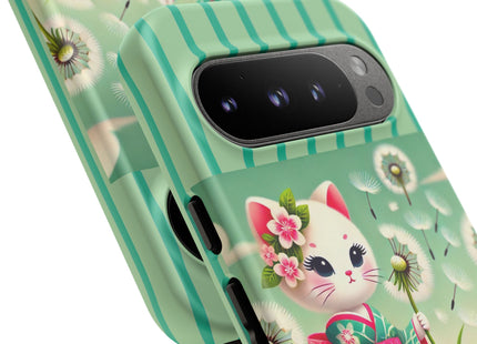 Geisha Kitten and the Dandelion Phone Cases