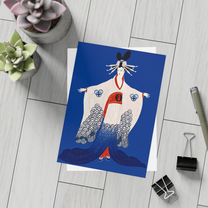 🌊👘 The Lady Of The Blue Waves Postcard Bundles – Art Deco Fashion Elegance