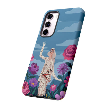 🌺👒 The Grand Flower Promenade Phone Case – Art Deco Fashion Illustration