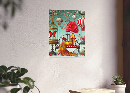 Reading In A Painted Garden Matte Vertical Posters