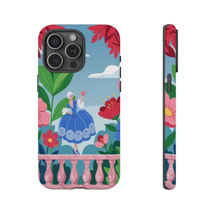 🌺🪭 The Lady Of The Grand Flower Terrace Phone Case – Art Deco Garden Elegance