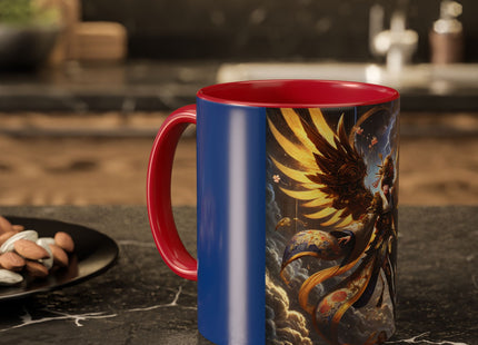 Valkyrie Descending Through Storm Colorful Mugs (11oz, 15oz)