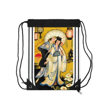 Golden Embrace Drawstring Bag