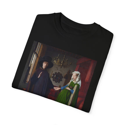 Arnolfini Portrait by Jan Van Eyck Unisex Garment-Dyed T-shirt