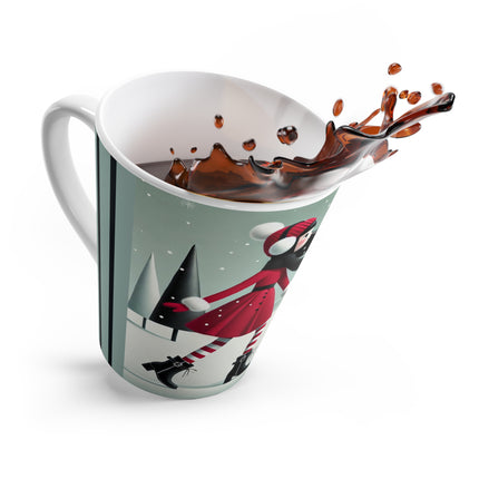 Red Sled & Curious Cats Latte Mug