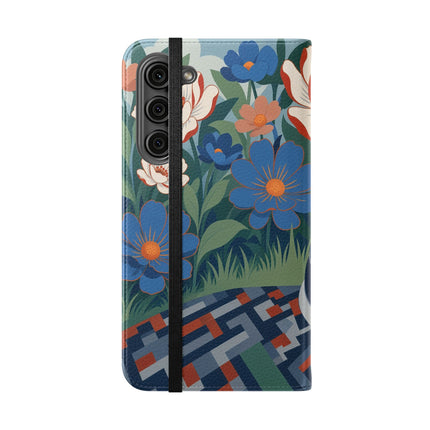 🌺🪞 The Lady Of The Grand Flower Salon Flip Case – Art Deco Floral Elegance