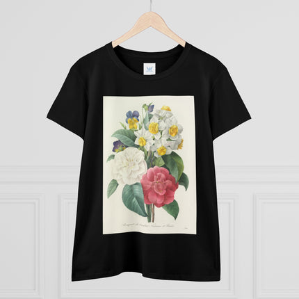 Choix des plus belles fleurs, Plate 015 by Pierre Joseph Redouté Women's Midweight Cotton Tee