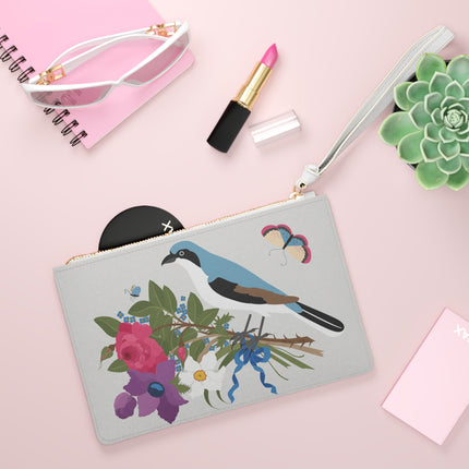 Bluebird & Butterfly Clutch Bag – Elegant Charm & Springtime Grace