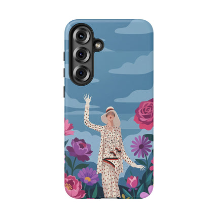 🌺👒 The Grand Flower Promenade Phone Case – Art Deco Fashion Illustration
