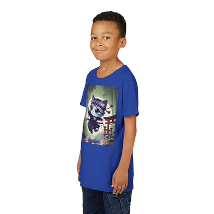 Moonlit Samurai Kitty Youth Short Sleeve Tee