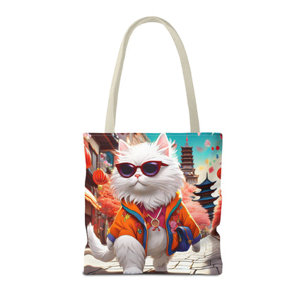 Fashionista Feline Puzzle Tote Bag (AOP)